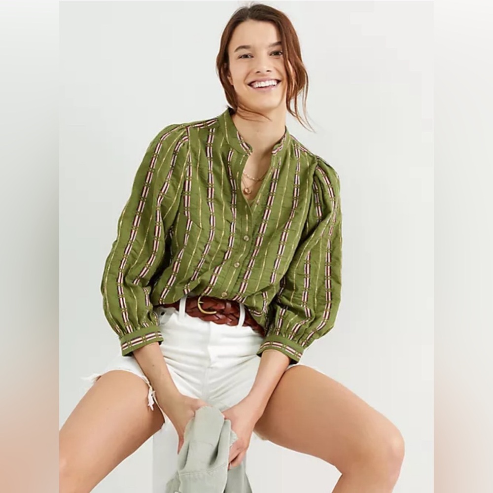 Pilcro by Anthropologie A+ The Bella Femme buttondown top size 1X